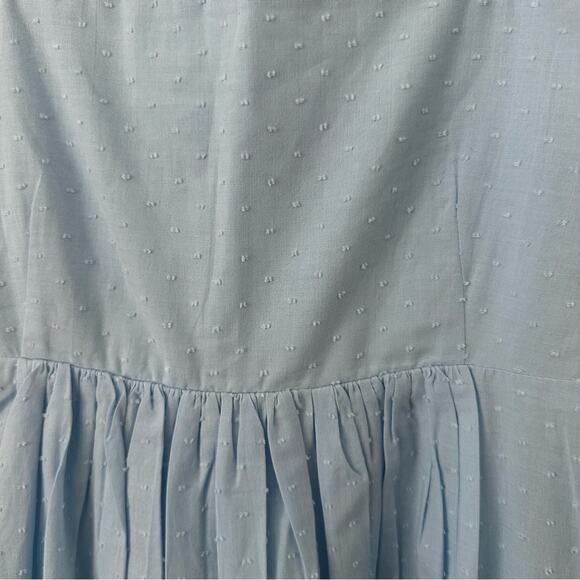 Lake Blue Sleeveless Swiss Dot Square Neck Sundress Size Small - Picture 2 of 8